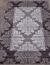 Пушистый овальный ковер SILVER d213 GRAY-PURPLE