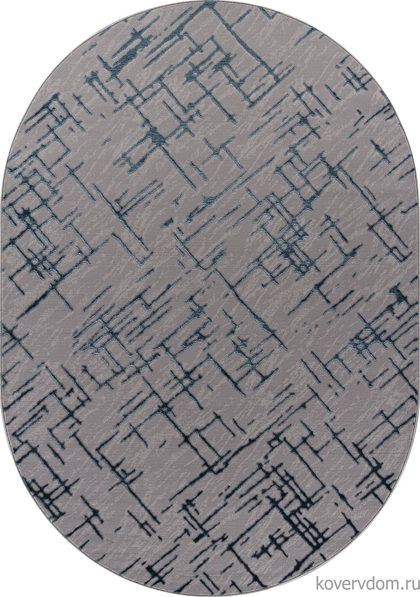 Ковер LIMAN F164 GRAY-D.BLUE Овал