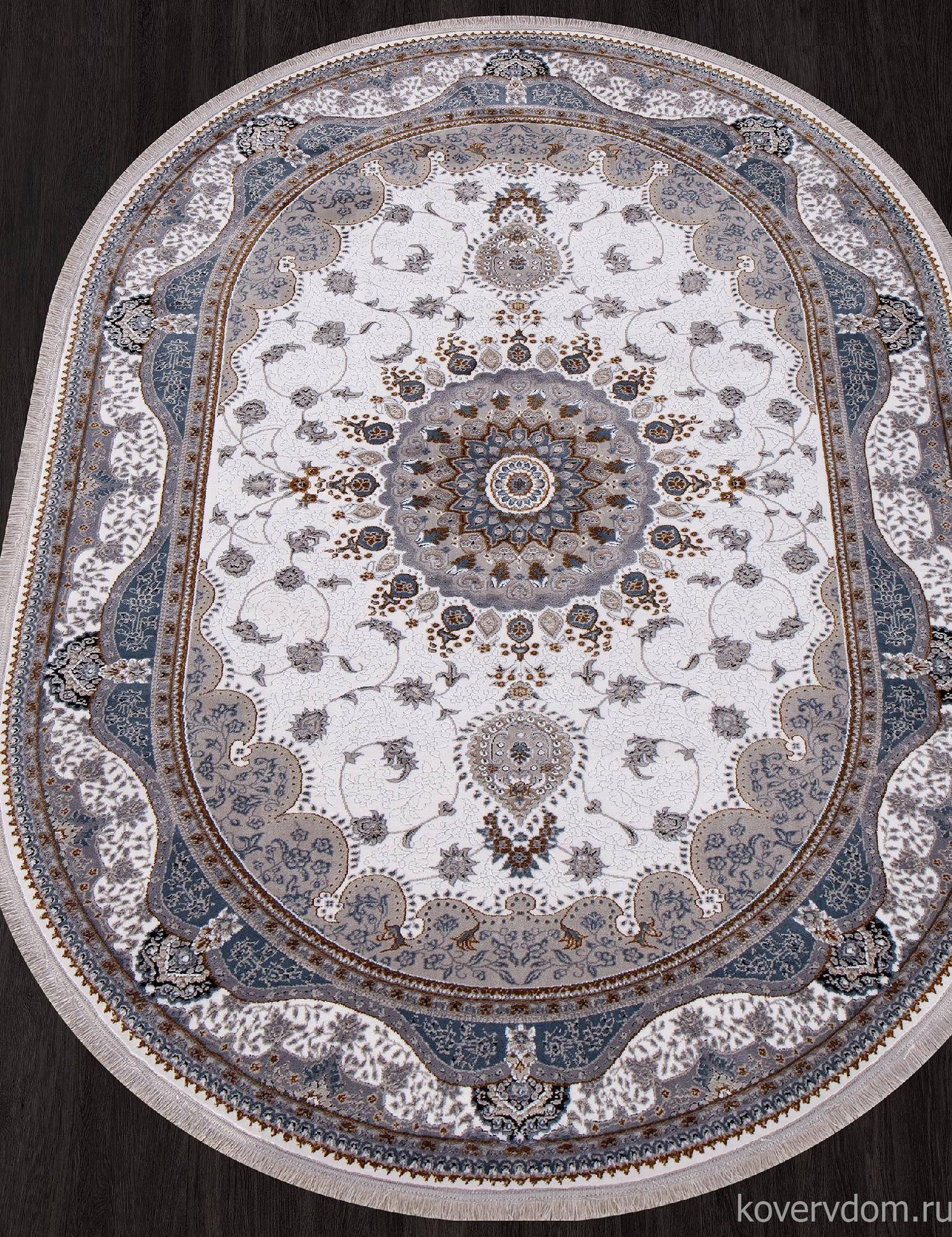 Ковер CASABLANKA 9733A WHITE / WHITE Овал