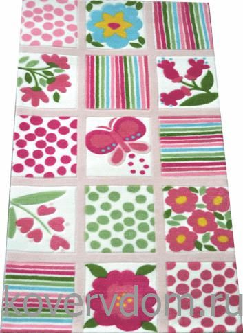 Ковер  детский AMIGO Бело-розовый  Ковер  детский AMIGO Бело-розовый